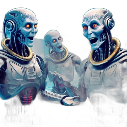 robot, mask, concept art, 3d render transparent PNG cut-out
