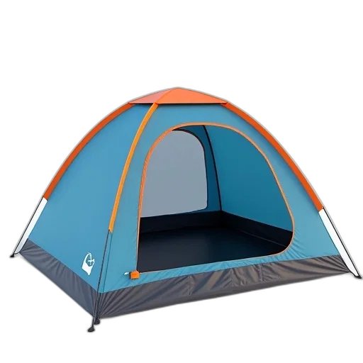 umbrella, 3d render, blue, orange transparent PNG cut-out