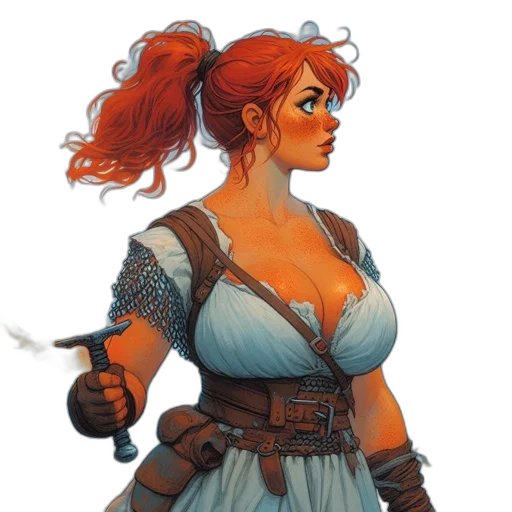 sword, dress, concept art, fantasy art transparent PNG cut-out