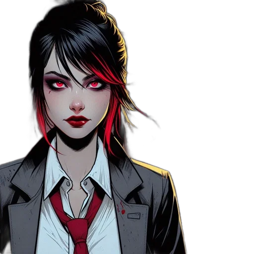 comic book art, concept art, cartoon, red transparent PNG cut-out