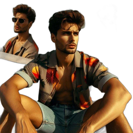 jacket, photorealistic, concept art, vaporwave transparent PNG cut-out