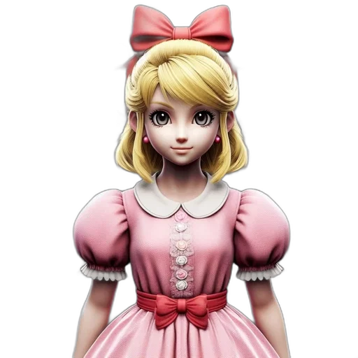 dress, face, staff, 3d render transparent PNG cut-out