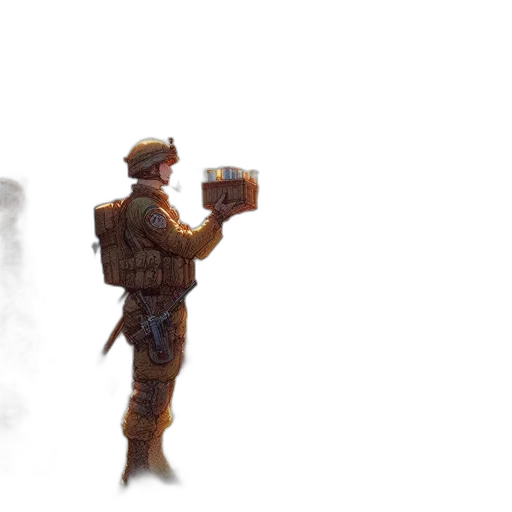 robot, weapon, staff, creature transparent PNG cut-out