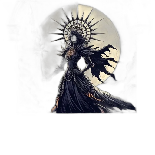 dress, crown, staff, jewelry transparent PNG cut-out