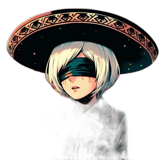 hat, mask, staff, robot transparent PNG cut-out