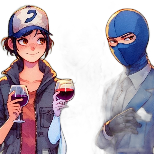 concept art, anime, comic book art, watercolor transparent PNG cut-out