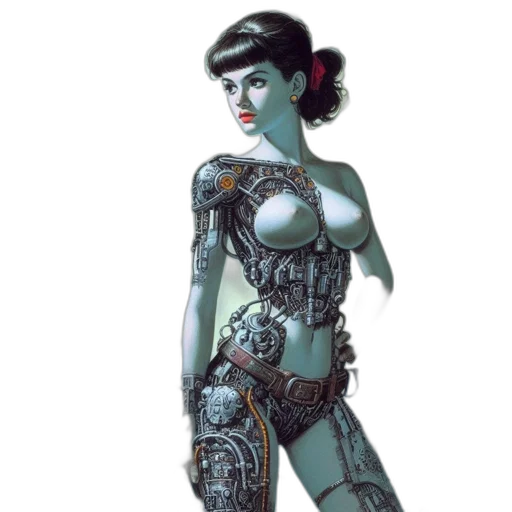 robot, concept art, comic book art, fantasy art transparent PNG cut-out