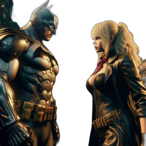 comic book art, concept art, two, figures transparent PNG cut-out