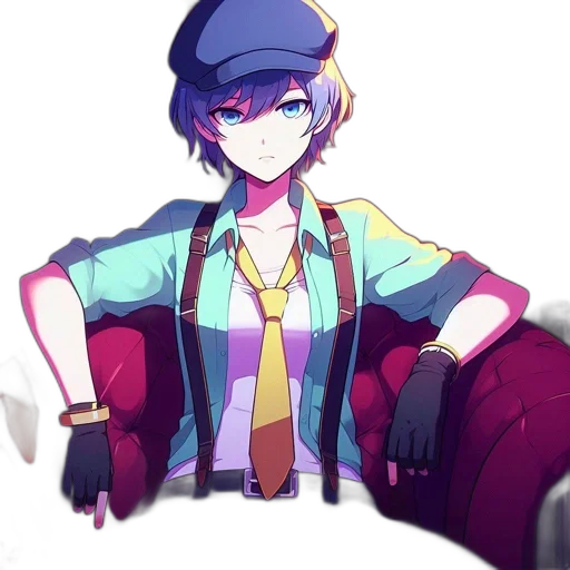 staff, hat, jacket, robot transparent PNG cut-out