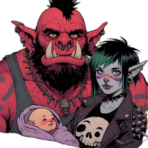 comic book art, concept art, fantasy art, cartoon transparent PNG cut-out