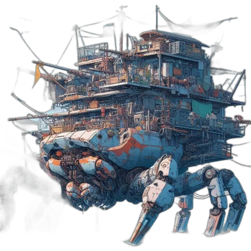 robot, weapon, concept art, cyberpunk transparent PNG cut-out