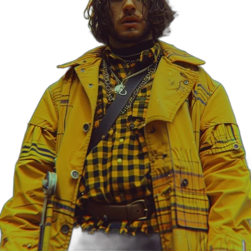 jacket, staff, sword, animal transparent PNG cut-out