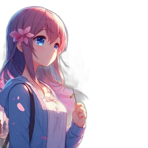 dress, flower, weapon, face transparent PNG cut-out