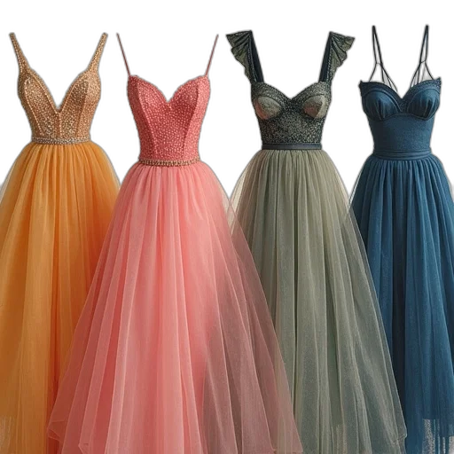 dress, pastel, colorful, neon transparent PNG cut-out
