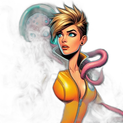 comic book art, concept art, fantasy art, cartoon transparent PNG cut-out