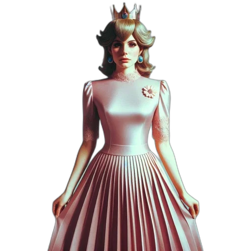 dress, crown, jewelry, 3d render transparent PNG cut-out
