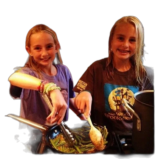 two, girls, cooking, kitchen transparent PNG cut-out
