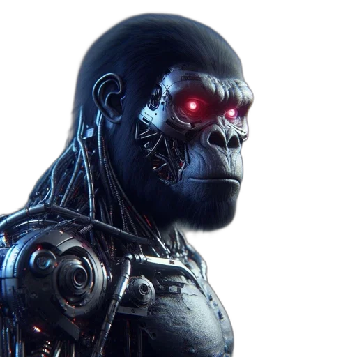 robot, face, cyberpunk, 3d render transparent PNG cut-out