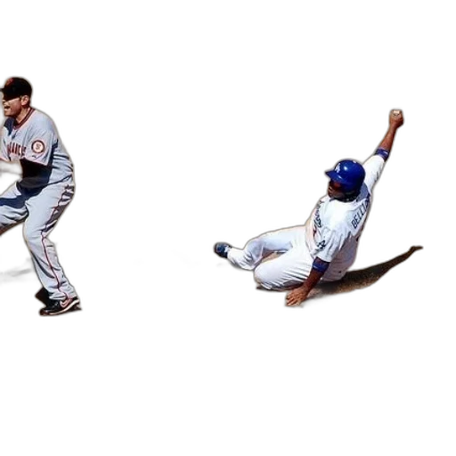 baseball, player, slides, into transparent PNG cut-out