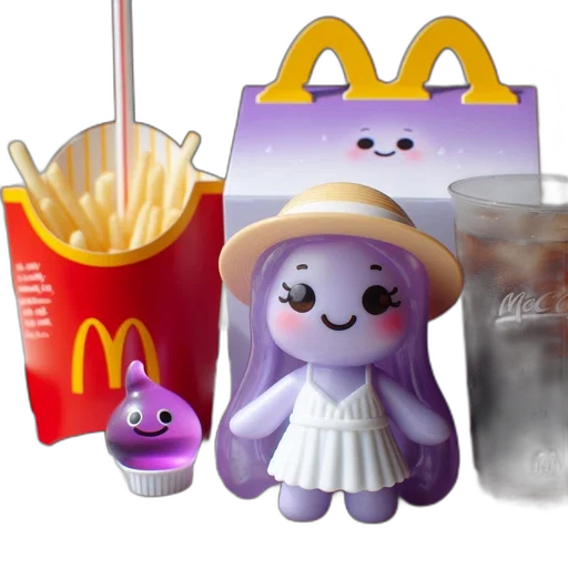 food, 3d render, photorealistic, vaporwave transparent PNG cut-out