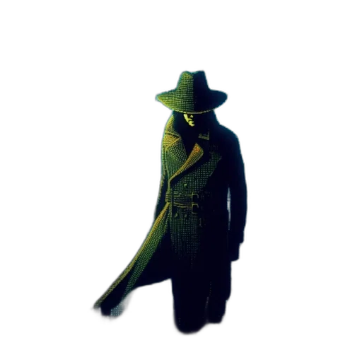 hat, jacket, staff, creature transparent PNG cut-out