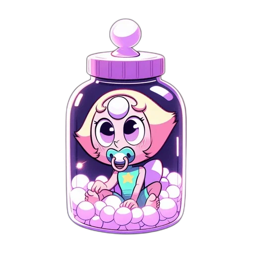 bottle, creature, vaporwave, pixel art transparent PNG cut-out