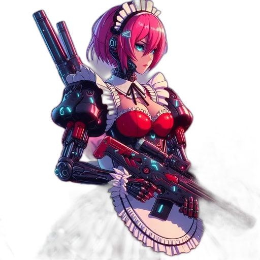 weapon, robot, concept art, cyberpunk transparent PNG cut-out