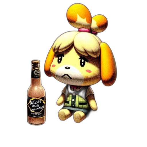 bottle, jacket, pixel art, 3d render transparent PNG cut-out