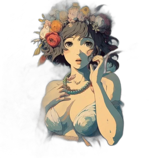 flower, dress, crown, jewelry transparent PNG cut-out