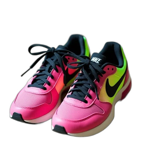 shoes, 3d render, photorealistic, neon transparent PNG cut-out