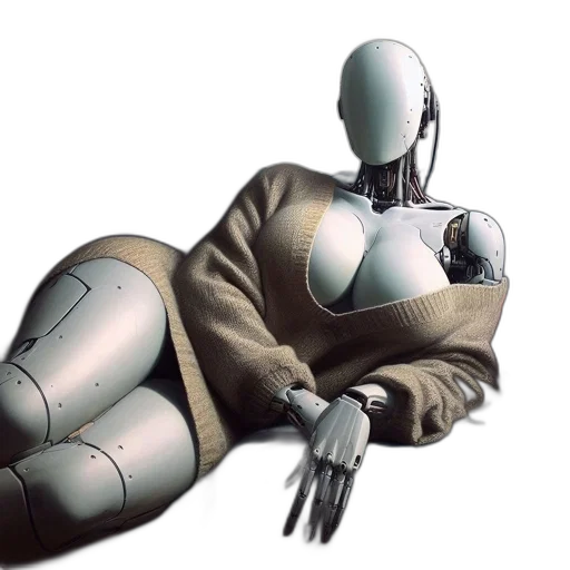 robot, jacket, concept art, cyberpunk transparent PNG cut-out