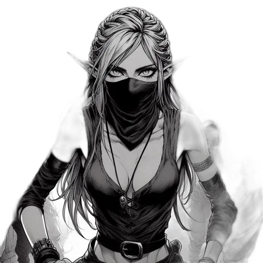 mask, weapon, comic book art, fantasy art transparent PNG cut-out