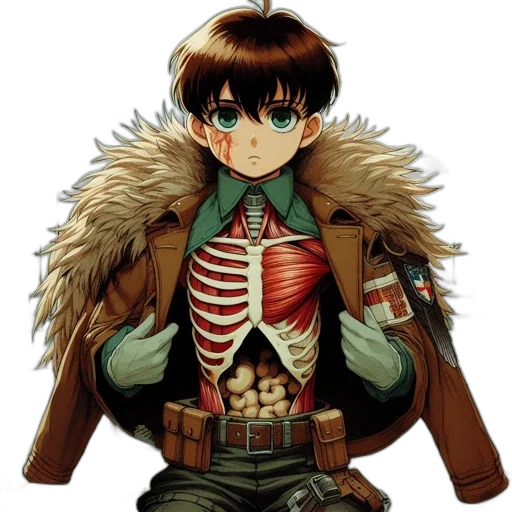 jacket, anime, pixel art, concept art transparent PNG cut-out