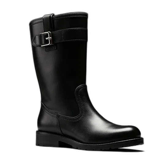 shoes, photorealistic, black, boot transparent PNG cut-out