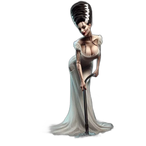dress, staff, jewelry, crown transparent PNG cut-out