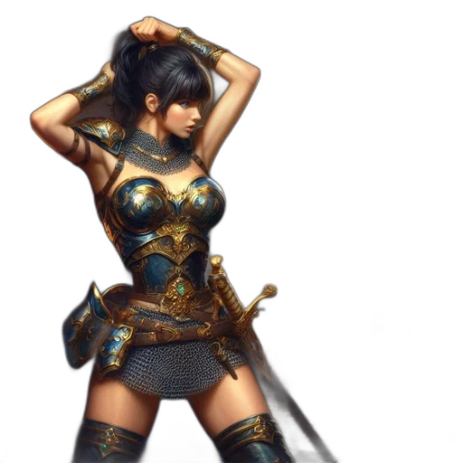 sword, weapon, dress, fantasy art transparent PNG cut-out