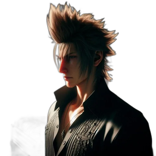 jacket, hair, staff, face transparent PNG cut-out