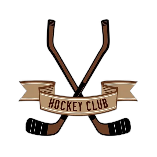 hockey, club, emblem, two transparent PNG cut-out
