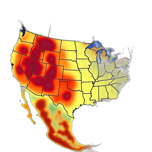 map, showing, potential, weather transparent PNG cut-out