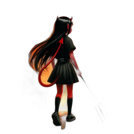 dress, staff, weapon, hair transparent PNG cut-out