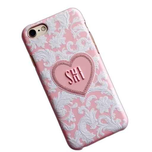 monogrammed, damask, pink, crown transparent PNG cut-out