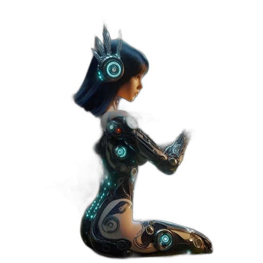 robot, dress, staff, jewelry transparent PNG cut-out
