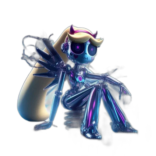 robot, staff, concept art, 3d render transparent PNG cut-out