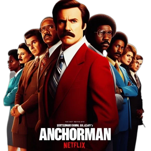 promotional, poster, anchorman, legend transparent PNG cut-out