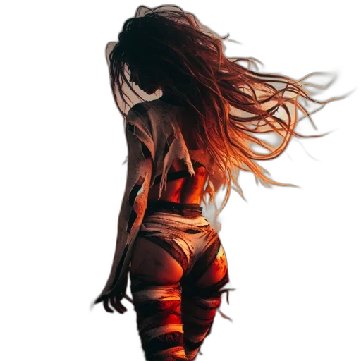dress, hair, mask, creature transparent PNG cut-out