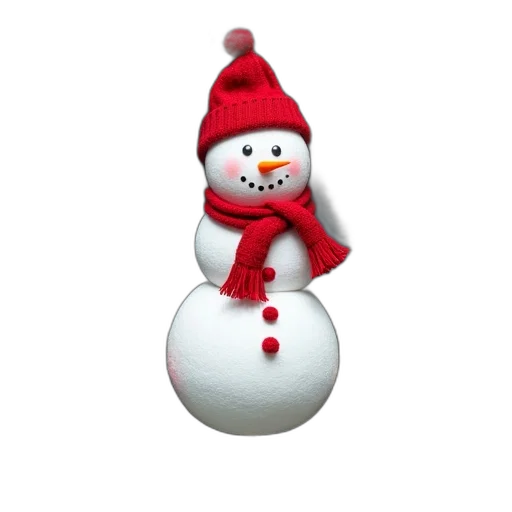 hat, 3d render, snowman, wreath transparent PNG cut-out