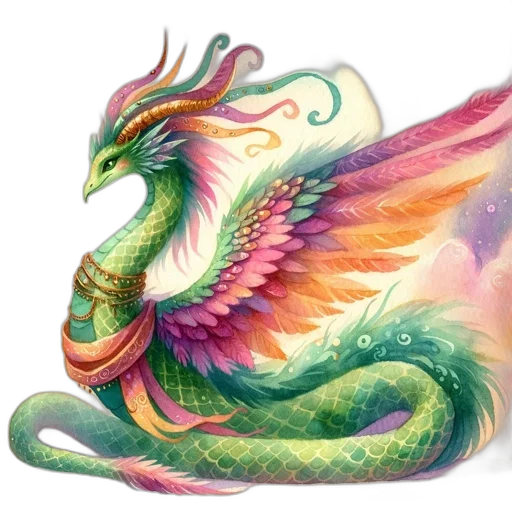 dragon, animal, creature, staff transparent PNG cut-out