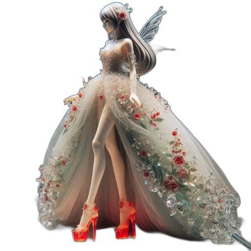 dress, concept art, fantasy art, 3d render transparent PNG cut-out