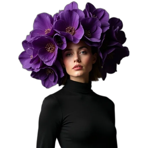 hat, flower, crown, dress transparent PNG cut-out