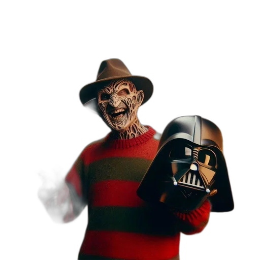 mask, creature, robot, staff transparent PNG cut-out